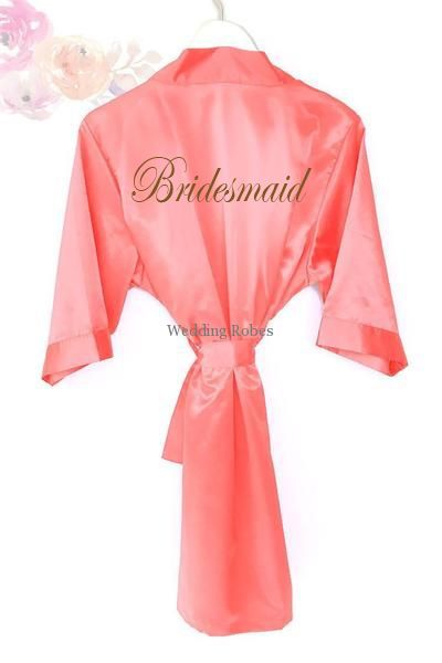 Coral bridesmaid clearance robes