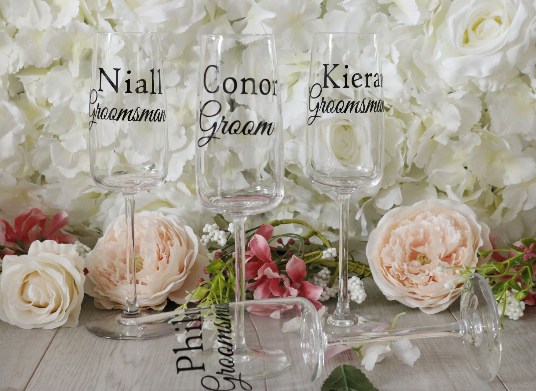 Groom Personalised Champagne Wedding Glass