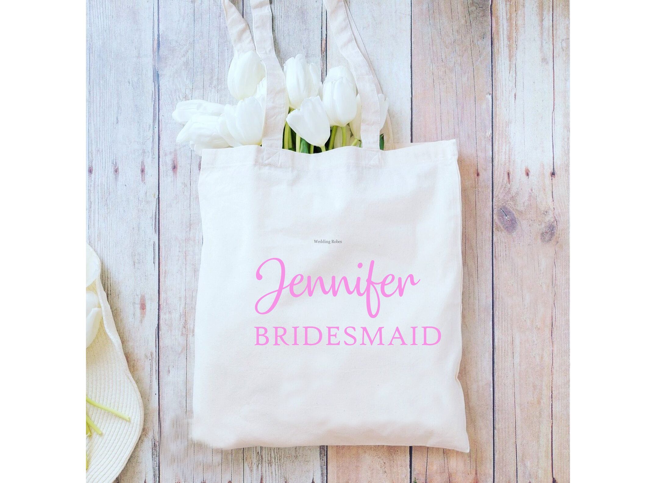 Elegant Wedding Flower Personalized Tote Bag